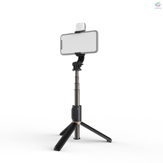 Fy aleación de aluminio inalámbrico BT Control remoto Selfie palo multifuncional portátil trípode soporte con luz de relleno para Selfie grupo foto transmisión en vivo vídeo toma (3)