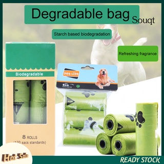 Sqgt 1/3/8 rollo Biodegradable patas impresión mascotas perro bolsas de caca gatos basura bolsa