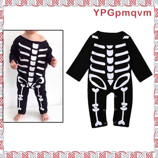 [precio más bajo] una pieza de halloween esqueleto mameluco disfraz mono bebé niños niñas juego de rol mameluco, 70/80/90/95 seleccionable