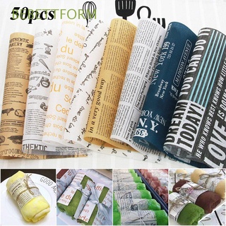 bebettform 50pcs papel de cera de cocina de grado alimenticio a prueba de grasa pan aceite papel sándwich impermeable hogar hornear envolturas