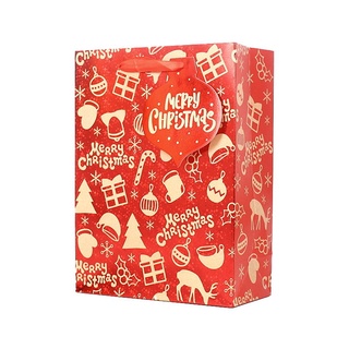 IBILIFI 1/10PCS Cajas de regalos Bolsas de regalo de Navidad Favores de la boda Paquete de pastel Caja de regalo de papel Kraft Bolsas de embalaje de galletas Con mango Regalo de los niños Suministros para la fiesta Etiqueta Navidad Alce (5)