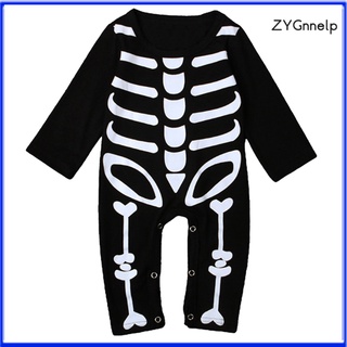 una pieza esqueleto disfraz de halloween mono bebé niños niñas juego mameluco