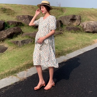 F1367 # Vestidos De Maternidad Elegante Vestido Floral Verano Nueva Llegada Ropa Embarazada