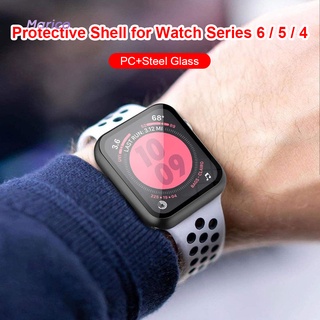 Marico - carcasa protectora para Apple Watch Series 6 5 4, cristal templado
