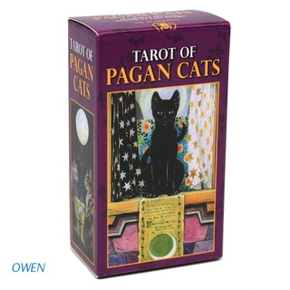 owen 78 cartas baraja tarot de gatos paganos completo inglés partido juego de mesa oracle tarjetas