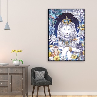 kiko 5d diy broca completa redonda diamante pintura corona león diamantes de imitación mosaico (6)