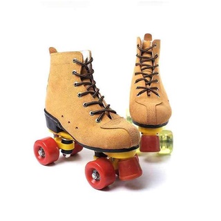 Las zapatillas de patinaje para adultos de doble fila de cuatro ruedas para hombres y mujeres patrón de ruedas parpadeantes patines de ruedas pista de patinaje sobre ruedas deportivas oferta Especial envío gratis (6)