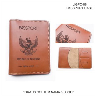 Cubierta del pasaporte/funda del pasaporte/vacuno/nombre costum y logotipo/liso - Color bronceado