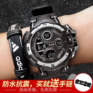 Watch men's black technology junior and high school students boys children trend youth waterproof luminous sports electronic watch (2)