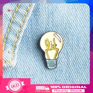 [&_&] Pins Cute Cartoon Design Bulb Shape Premium Handmade Enamel Lapel Pin for Wedding