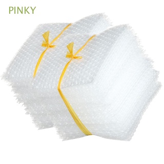 pinky 100pcs 5 tamaños envoltura protectora sobre a prueba de golpes paquete blanco burbuja bolsa doble película amortiguación cubre plástico pe espuma transparente bolsas de embalaje