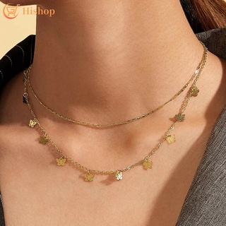 multicapa mariposa oro collar moda retro cadena mujeres gargantilla accesorios regalo