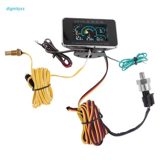 dignity 4 in 1 LCD Car Digital ALARM Gauge Voltmeter Oil Pressure Fuel Water Temp 12-24V