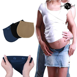 Sunnyheart elástico 3 botones maternidad embarazo cintura pantalón pantalón cintura extensor cinturón