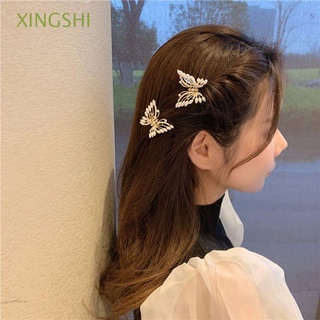 xingshi transparente agarre clip lindo perla clip de pelo mariposa garra de pelo elegante coreano dulce rhinestone chica aleación accesorios para el cabello