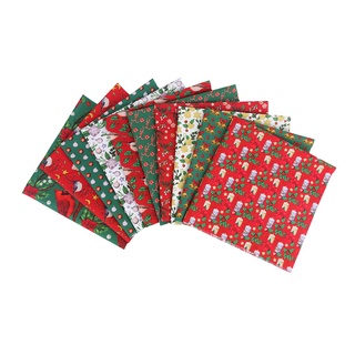 10x Cotton Fabric Cloth Patchwork for Sewing Quilting Crafts Christmas Decor (3)