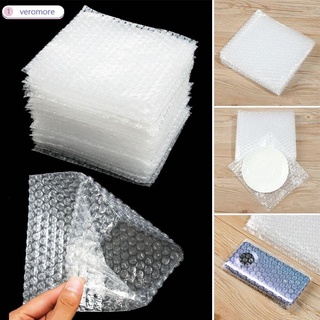 veromore 50pcs pe transparente blanco burbuja bolsa de plástico a prueba de golpes paquete envoltura protectora doble película amortiguación sobre 5 tamaños bolsas de embalaje de espuma
