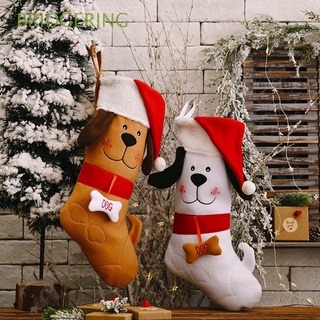BRIDGERING Lindo Adorno colgante Creativo Decoración de Navidad Calcetín navideño Caja de cartón Partido Grande Patrón de perro Bolsa de regalo Hogar Suministros de vacaciones/Multicolor