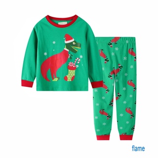 SSR-Baby 2Pcs Christmas Outfits, Long Sleeve Dinosaur Snowflake Print Tops +