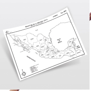 Mapa Republica Mexicana Tamaño carta