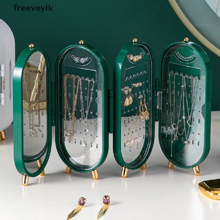 freeveyik joyero caja de almacenamiento pendientes soporte de exhibición pulsera collar plegable organizador mx (1)