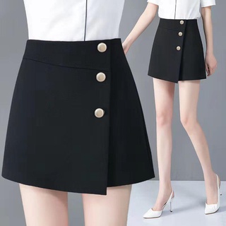 Pantalones cortos de cintura alta Mujeres Primavera y verano 2021 nuevas faldas y pantalones cortos de traje casual negr