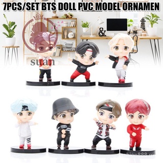 YL🔥Stock listo🔥7 unids/Set BTS Tiny TAN Mini figura Bangtan Boys grupos BTS Anime figura de juguete grupo ídolo muñeca modelo de PVC