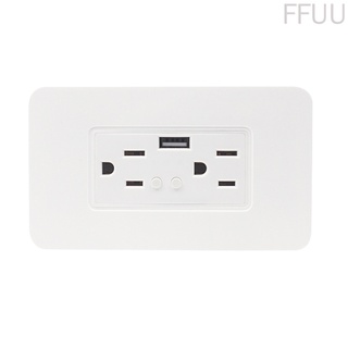 [ffuu] enchufe de pared inteligente WiFi inalámbrico temporizador de voz Control remoto USB Outlet Mini plástico enchufe de alimentación de ee.uu. (6)