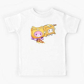 2022 nuevos niños camiseta lanky box lankybox comer pizza bebé niños niño camisa divertido gráfico joven hipster vintage unisex casual chica chico camiseta lindo kawaii tees bebé niños top S-3XL