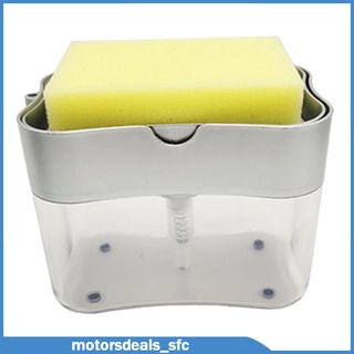 [motores] dispensador de jabón para cocina con soporte de esponja - dispensador de jabón 2 en 1 - dispensador de fregadero contador superior - recarga instantánea