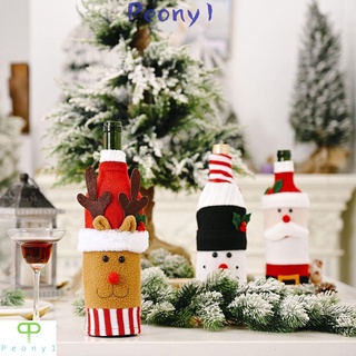 Peny tejer botella de vino tinto cubierta de alce botella de vino bolsa de vino cubierta decoraciones decoración de navidad decoración de vacaciones Santa Claus muñeco de nieve navidad