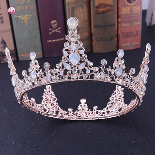[bebé] vintage barroco reina rey novia tiara corona para mujeres tocado baile novia boda tiaras y accesorios de joyería para el cabello (7)