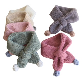SWEETDREAM-Warm Lamb Wool Scarf for Girls/Boys, Color Blocking Thickened Neckerchief (1)