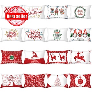 Regalo de navidad fundas de almohada lindo de dibujos animados Santa Claus almohada fundas de almohada de navidad hogar 45x45cm K6X9