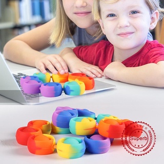 Rainbow Bubble Fidget pulsera de juguete Popit Simple sensorial juguete alivio juguete estrés N1P2