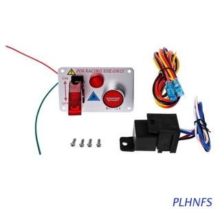plhnfs 12v motor de carreras de coche de arranque botón de encendido interruptor panel rojo led palanca