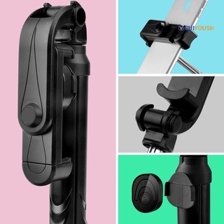 Cuiyoush 360 grados rotativo telescópico Bluetooth Selfie Stick teléfono trípode soporte soporte (7)