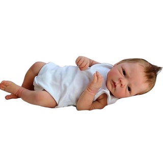 Haha muñecas Reborn de 18 pulgadas, muñecas nutritivas, muñeca recién nacida de silicona suave simulación realista juguete niña ojos abiertos (6)