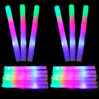 discip 30 Pcs Light-Up Foam Sticks LED Soft Batons Rally Rave Glow Wands Multicolor Cheer Flashing Tube Concert for Festivals Birthdays Weddings Party Supplies (6)