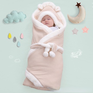 Bebé recién nacido envolver manta gruesa caliente cochecitos de punto manta más de lana de cordero manta de bebé niño manta de lana de cordero saco de dormir saco cochecito urdimbre para bebé Gril o niño