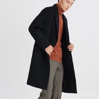 otoño nuevo abrigo de lana de los hombres y las mujeres de la mitad de la longitud japonesa suelta ocio estilo hong kong traje cuello gabardina abrigo engrosado