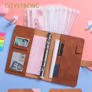 CITYSTRONG Place Bank Card Budget Binder Collect Photos Cash Storage Books Cash Envelopes With 12 Clear Envelopes A6 Refillable Leather Multi-color Choice 6 Round Rings Envelope Wallet