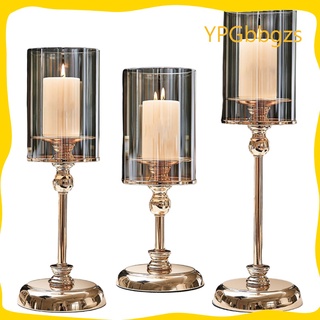 portavelas de cristal de metal, centros de mesa adornados para mesa de comedor de café, para uso con candelabros, tealight, votive