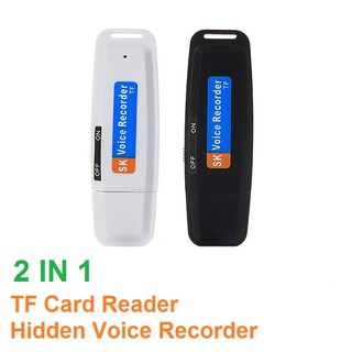 2 en 1 usb tf lector de tarjetas + grabadora de voz oculta mini espía grabadora de audio