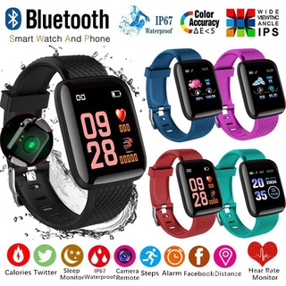 116 Plus Smart Watch Jam Sport Band Bluetooth Smartwatch Pulsera Monitor De Frecuencia Cardíaca Presión Arterial Fitness Tracker anht