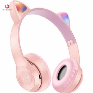 Auriculares de oreja de gato lindos Audifonos Diadema Gato Extra Bass Luces Bluetooth Inalambricos