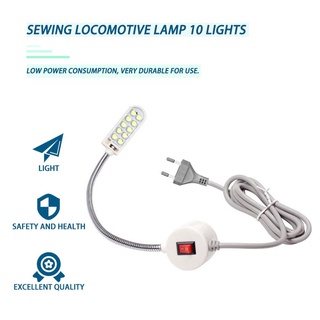 Luz de máquina de coser portátil 10 LED luz de trabajo magnética Base de cuello de cisne lámpara Lámpara de escritorio para estudiantes, lámpara de escritorio de oficina