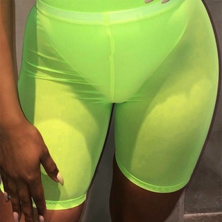 2019 moda multicolores malla transaparente sexy mujeres casual pantalones cortos para mujer cintura alta pantalones cortos de verano sexy pantalones cortos