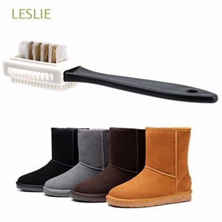 LESLIE Useful S Shape Shoes Cleaning Boots Nubuck Suede Shoes Brush 15.70*4.20*3.20cm Plastic Black Soft 3 Sides/Multicolor