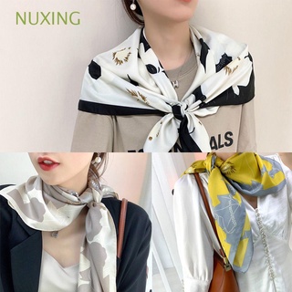 nuxing suave seda bufanda larga decoración accesorios cuadrado bufanda regalo sarga mujer niña moda chal/multicolor
